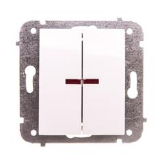 Catrin Łącznik świecznikowy 10A IP20 z podświetleniem bez ramki biały 2124-10