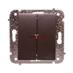 Catrin Łącznik świecznikowy 10A IP20 z podświetleniem bez ramki czekoladowy metalik 2124-14