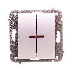 Catrin Łącznik świecznikowy 10A IP20 z podświetleniem bez ramki srebrny 2124-16