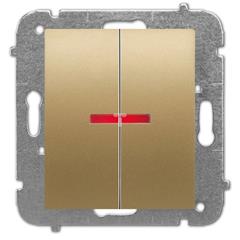 Catrin Łącznik świecznikowy 10A IP20 z podświetleniem bez ramki złoty metalik 2124-15