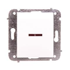 Catrin Przycisk pojedynczy zwierny z podświetleniem bez ramki biały 2120-10