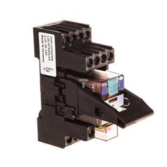 Przekaźnik przemysłowy kompletny 4P 24V DC na szynę 35mm z sygnalizacją LED LZS:PT5A5L24