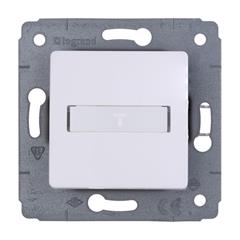 CARIVA Przycisk z uchwytem etykiety 12V 6A-250V biały 773612