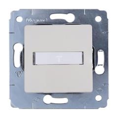 CARIVA Przycisk z uchwytem etykiety 12V 6A-250V kremowy 773712