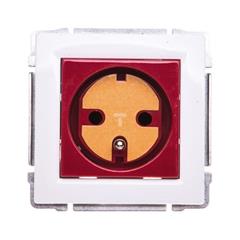 KOS66 Gniazdo pojedyncze DATA czerwone z/u 2P+Z 16A 250V z kluczem uprawniającym IP40 białe 660443