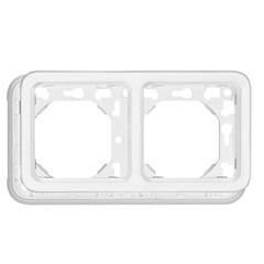 PLEXO55 Ramka podwójna pozioma antybakteryjnya biała 070794