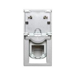 MOSAIC Gniazdo telefoniczne RJ11 aluminium 079231
