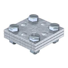 Złącze krzyżowy do płaskowników z przekładką 256 DIN 40 FT 5314623