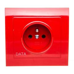 KIER Gniazdo pojedyncze z/u DATA czerwone GP-1WZD/22 