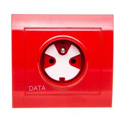 KIER Gniazdo pojedyncze z/u DATA +klucz czerwone GP-1WZK/22 