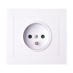 KIER Gniazdo pojedyncze z/u z przesłonami białe GP-1WZP/00 