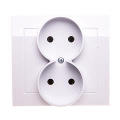 KIER Gniazdo podwójne b/u białe GP-2W/00