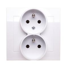 KIER Gniazdo podwójne z/u z niezamiennością faz białe GP-2WC/00  