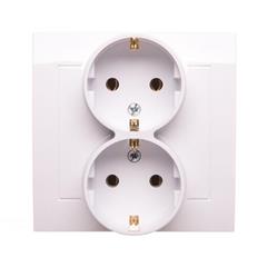 KIER Gniazdo podwójne b/u SCHUKO białe GP-2WS/00  