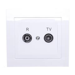 KIER Gniazdo antenowe RTV przelotowe białe GPA-10WP/00