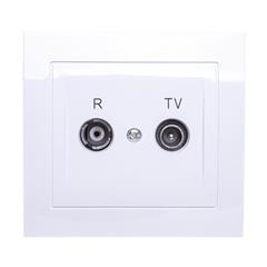 KIER Gniazdo antenowe RTV przelotowe białe GPA-16WP/00