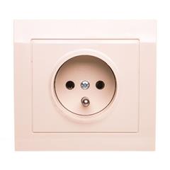 KIER Gniazdo pojedyncze z/u beżowe GP-1WZ/01  