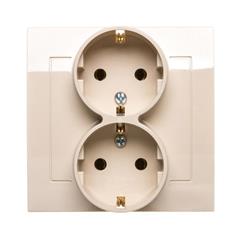 KIER Gniazdo podwójne b/u SCHUKO beżowe GP-2WS/01  