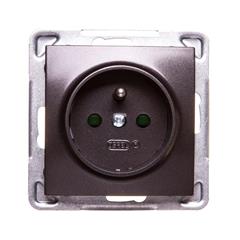 IMPRESJA Gniazdo pojedyncze z/u antracyt GP-1YZP/m/50