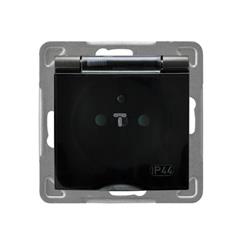 IMPRESJA Gniazdo bryzgoszczelne z/u IP44 z przesłonami antracyt GPH-1YZP/m/50/d