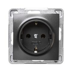 IMPRESJA Gniazdo pojedyncze z/u SCHUKO antracyt GP-1YS/m/50