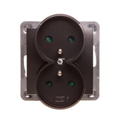 IMPRESJA Gniazdo podwójne z/u antracyt GP-2YRZP/m/50