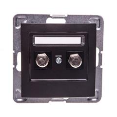 IMPRESJA Gniazdo antenowe podwójne typu F antracyt GPA-2YF/m/50