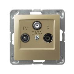 IMPRESJA Gniazdo antenowe RTV-DATA złoty metalik GPA-YD/m/28