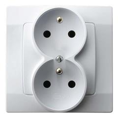 KARO Gniazdo podwójne z niezamiennością faz biały GP-2SC/00