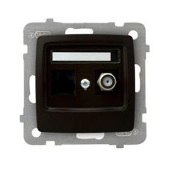 KARO Gniazdo komputerowo-antenowe czekoladowy metalik GPKA-S/K/m/40