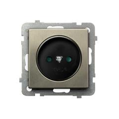 SONATA Gniazdo pojedyncze b/u z przesłonami nowe srebro GP-1RMP/m/44