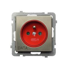 SONATA Gniazdo pojedyncze z/u DATA nowe srebro GP-1RMZDP/m/44