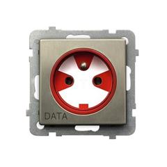 SONATA Gniazdo pojedyncze z/u DATA nowe srebro GP-1RMZK/m/44