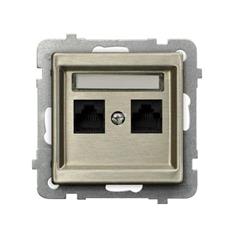 SONATA Gniazdo komputerowe podwójne kat. 6a nowe srebro GPK-2RM/T6AE/m/44