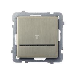 SONATA Łącznik jednobiegunowy z podświetleniem  nowe srebro ŁP-1RMS/m/44