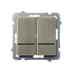 SONATA Łącznik dwugrupowy świecznikowy z podświetleniem nowe srebro ŁP-2RMS/m/44