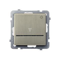 SONATA Łącznik zwierny /światło/ z podświetleniem nowe srebro ŁP-5RMS/m/44