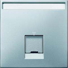 Merten Artec Płytka centralna do gniazda komputerowego pojedynczego RJ45 z klapką aluminium MTN466460