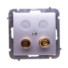 Sentia Gniazdo głośnikowe pojedyncze srebrny połysk 1457-56