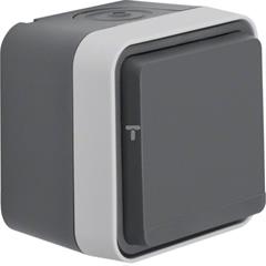 Berker W.1 Gniazdo pojedyncze SCHUKO kompletne IP55 szary 47403515