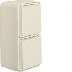 Berker W.1 Gniazdo podwójne pionowe SCHUKO kompletne IP55 biały 47703522