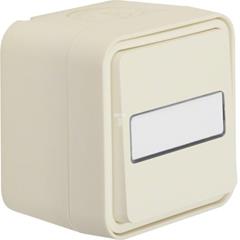 Łącznik uniwersalny z podświetlanym polem opisowym komplet IP55 Berker W.1 biały   30763552