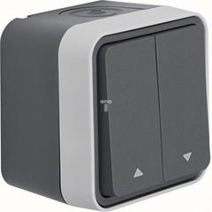 Berker W.1 Łącznik żaluzjowy z nadrukiem symboli strzałka"" kompletny IP55 szary 30753525""