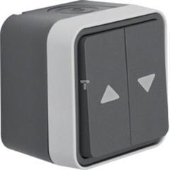 Berker W.1 Łącznik żaluzjowy przyciskowy nadruk symboli strzałka"" kompletny IP55 szary 50753505""