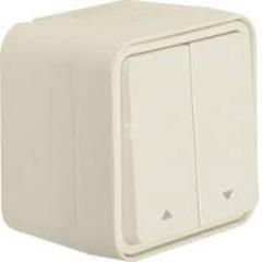 Berker W.1 Łącznik żaluzjowy przyciskowy  kompletny IP55 biały 50753502