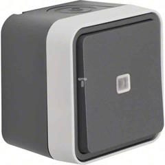 Berker W.1 Łącznik uniwersalny z podświetleniem kontrolnym kompletny IP55 szary 31763505