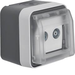 Berker W.1 Gniazdo antenowe RTV końcowe z pokrywą kompletne IP55 szary 12033515