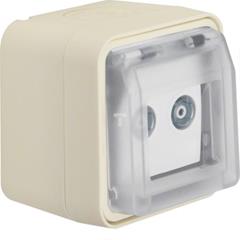 Berker W.1 Gniazdo antenowe RTV końcowe z pokrywą kompletne IP55 biały 12033512