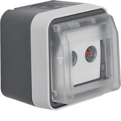 Berker W.1 Gniazdo antenowe RTV przelotowe 10dB z pokrywą kompletne IP55 szary 12033525