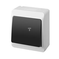 Hermes Łącznik schodowy hermetyczny IP44 biało-dymny ŁNT-1 0331-01